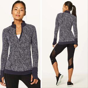 Lululemon Rest Less 1/2 Zip - Black / White